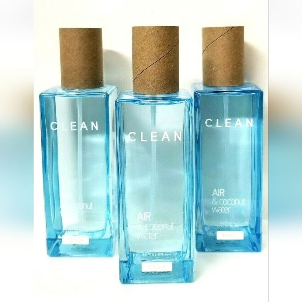 3 pk CLEAN AIR & COCONUT WATER Eau Fraiche Body Splash Mist Spray 5.9 oz each…
